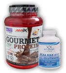FitSport Nutrition Gourmet Protein 1000g + BCAA MAX 4: 1: 1 + L-Glutamină 240 capsule - ciocolată-nucă de cocos