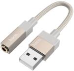  Adapter: Hoco UPA32D - USB / AUX (jack) adapter, arany, 15 cm