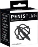 Penisplug - stimulator din silicon pentru gland cu tub uretral, negru