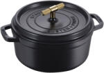 Staub La Cocotte | Cocotte öntöttvas főzőedény T alakú fogantyúval 24 cm | fekete | kerek | öntöttvas (1029893)