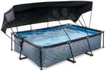 EXIT Toys Medence napellenzővel és szivattyúval Stone pool Exit Toys acél medencekeret 300*200 cm szürke 6 évtől (ET30233200)
