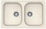 SCHOCK Viola N-200S kétmedencés gránit mosogató, szifonnal, vanilia, beépíthető (6426980542035)