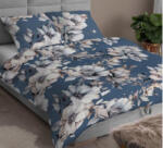  3 részes pamut ágynemű huzat szett - 140x200 cm / almavirág kék alapon