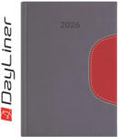 Dayliner Határidőnapló Memphis B5 heti, fehér lapokkal szürke-piros Dayliner 2026 (57833) - irodaszerpiac