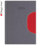 Dayliner Határidőnapló Memphis A5 napi, fehér lapokkal szürke-piros Dayliner 2026 (57825) - irodaszerpiac