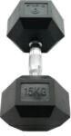 Sveltus Hexagonal Dumbbell Hex Hatszögletű Egykezes Gumírozott Fix Edzőtermi Kézisúlyzó 15 Kg