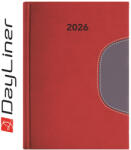 Dayliner Határidőnapló Memphis A5 napi, fehér lapokkal piros-szürke Dayliner 2026 (DL6AG-MEFA5NA-PS) - officefirst