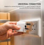 Fixed UK utazó adapter átalakító különböző aljzatokra fehér FIXED (FIXCT-UK)