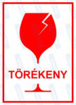  Törékeny figyelmeztető tábla matrica : Tábla-matrica mérete - A3 / 297 x 420 mm, Tábla-matrica típusa - matrica