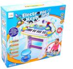 As Instrument Muzical Pianina Electronica Malplay Cu Scaun Si Microfon 45 Cm Inaltime Albastru (bb335b) - mercaton Instrument muzical de jucarie