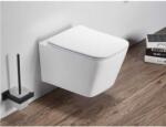 Foglia Set vas wc rimless suspendat, dreptunghiular, capac softclose inclus, alb lucios, Foglia Safari (B2351)