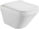 Foglia Set vas wc rimless suspendat, dreptunghiular, capac slim softclose, Foglia Bristol (B2353)