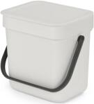 Brabantia Sort & Go konyhai szemetes felnyitható fedéllel fogantyúval szelektív és komposzt gyűjtéséhez 3L - A méret világos szürke - 213229 (213229)