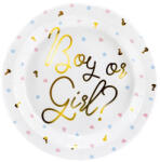 PARTYDECO tányér, papír, Babaváró, 23cm, 6 db (TPP44)