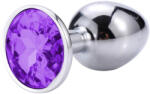 Sunfo - plug anal metalic cu piatră violet, argintiu-violet