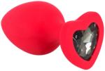 You2Toys Plug Large - plug anal mare cu piatră decorativă în formă de inimă, roșu