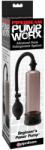 Pipedream Pump Worx Beginner’s Power Pump Black - pompă vacuum manuală pentru penis, cu pară și supapă