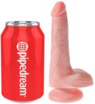 King Cock 6 - dildo realist cu ventuză și testicule (15, 2 cm) - culoare deschisă/nude Dildo