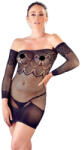 Mandy Mystery - Rochie Cu Mănuși și Tanga (negră) S-l