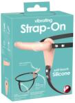 You2Toys Strap-On vibrator cu ham (culoare nude) - reîncărcabil, 15, 7 cm
