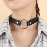 GoodLove STD - choker cu inel metalic, negru