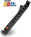 HSK Data 19"-os tápegység ACAR S8/5m 8x220V Fekete kapcsolóvédelem 10A (96081)