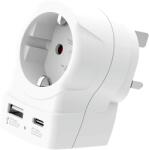 SKROSS Utazó adapter az Egyesült Királyságba, beépített USB töltővel (USB-C; USB-A) , 20W (1.500283-E ) (1.500283-E)
