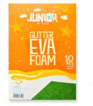 Junior Kreatív csillámos dekor gumilap A/4, zöld, 10 db/csomag (134160) (134160)