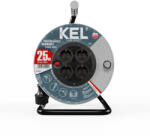 Lincos Hosszabbító vezeték dob védőkapcsolóval, fekete kábel, 25m (W-98877)