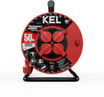 Lincos Hosszabbító kábel dob védőkapcsolóval, ipari, piros gumikábel, 50m (W-98695)