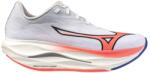 Mizuno Wave Rebellion Flash 3 White/Striking Coral/Iris Bloo Női futócipő UK 7 Férfi futócipő