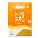 Junior Kreatív csillámos dekor gumilap A/4, arany, 10 db/csomag (134190) (134190)