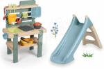 Smoby Set tobogan cu joc de apă și bucătărie pentru grădină XS Slide Blue Life Smoby lungimea suprafeței de alunecare 90 cm cu filtru UV SM820630-10 (SM820630-10)