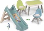 Smoby Set tobogan cu apă și loc de stat Animăluțe XS Slide Little Smoby lungimea suprafeței de alunecare 90 cm și masă cu două scăunele KidChair (SM140311-6)
