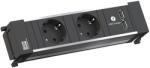 Bachmann Power Frame Alu 2x Priza Schuko 2x USB Charger Cablu 2m (916.1193)