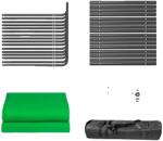  Fotózási háttérállvány, tartós muszlin anyag, egységes színű kialakítás, 2, 4x4 m zöld