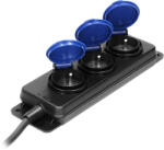  Strapabíró, fröccsenésálló hosszabbító aljzatok, 3 aljzat 2P+E, IP44, gumírozott kábel, H05RR-F 3x1.5mm? , 5m (OR-AE-13295/5M)