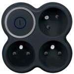 Solight P106B - Kapcsolós elosztó 3x 10A fekete P106B (SL1712)