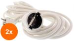 Well Set 2 x Cablu Prelungitor Electric Alb, IP20, Sectiune Cablu 3 x 1.5mm2, Lungime 10 m, Well (TIV-2xEXTC-10M-1.5PWE-WL)