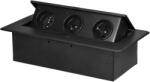 Bútorba épített aljzat 3x2P+E, fekete (OR-GM-9032/B)