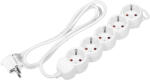  Hosszabbító kábel 5 csatlakozó fehér 5m 16A (E6-G/W/5)