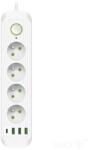 Kobi Hosszabbítókábel 4x230V, 3xUSB A és 1xUSB C fehér 1, 5m