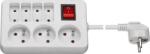  Prelungitor cu 4 prize Euro si 3 Schuko + switch ON/OFF 1.5m Alb, PPD02 (PPD02)