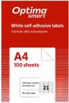 Optima Etichete autoadezive albe, 21/A4, 70x42.4mm, 100 coli/top, OPTIMA (OP-421070424S)