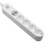 Prelungitor cu 4 x Schuko + 2 x USB-A + 2 x USB type C 2m Alb, SRXP-PS44W (SRXP-PS44W)