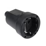  Stecher Schuko cauciucat 16A/250V Negru, URZ3176 (URZ3176)