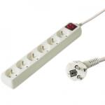  Prelungitor cu 6 prize 5m + switch ON/OFF Alb, PP6K-05 (PP6K-05)