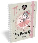 Lizzy Card Határidőnapló 2026 heti B/6 LIZZY spirálozott gumis Tiny dancer lovely ballerina (21585)
