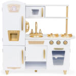 ECOTOYS Nagy fehér-arany fa gyerek konyha ECOTOYS