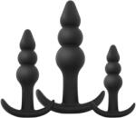 EasyToys - gömbös anál plug szett - 3 részes (fekete) - shop